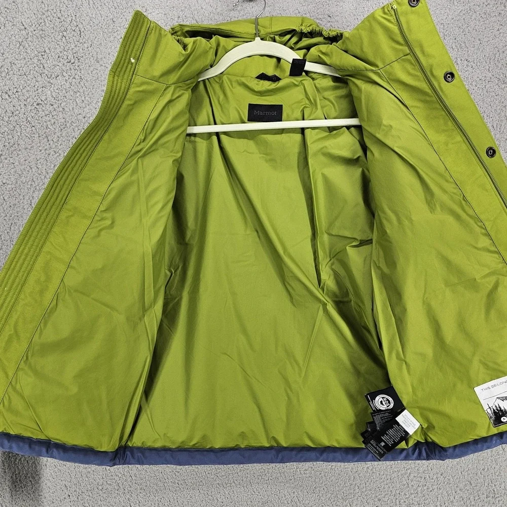 Marmot Fordham II Hoody Jacket Boys Large Green Blue 700 Fill Down Waterproof